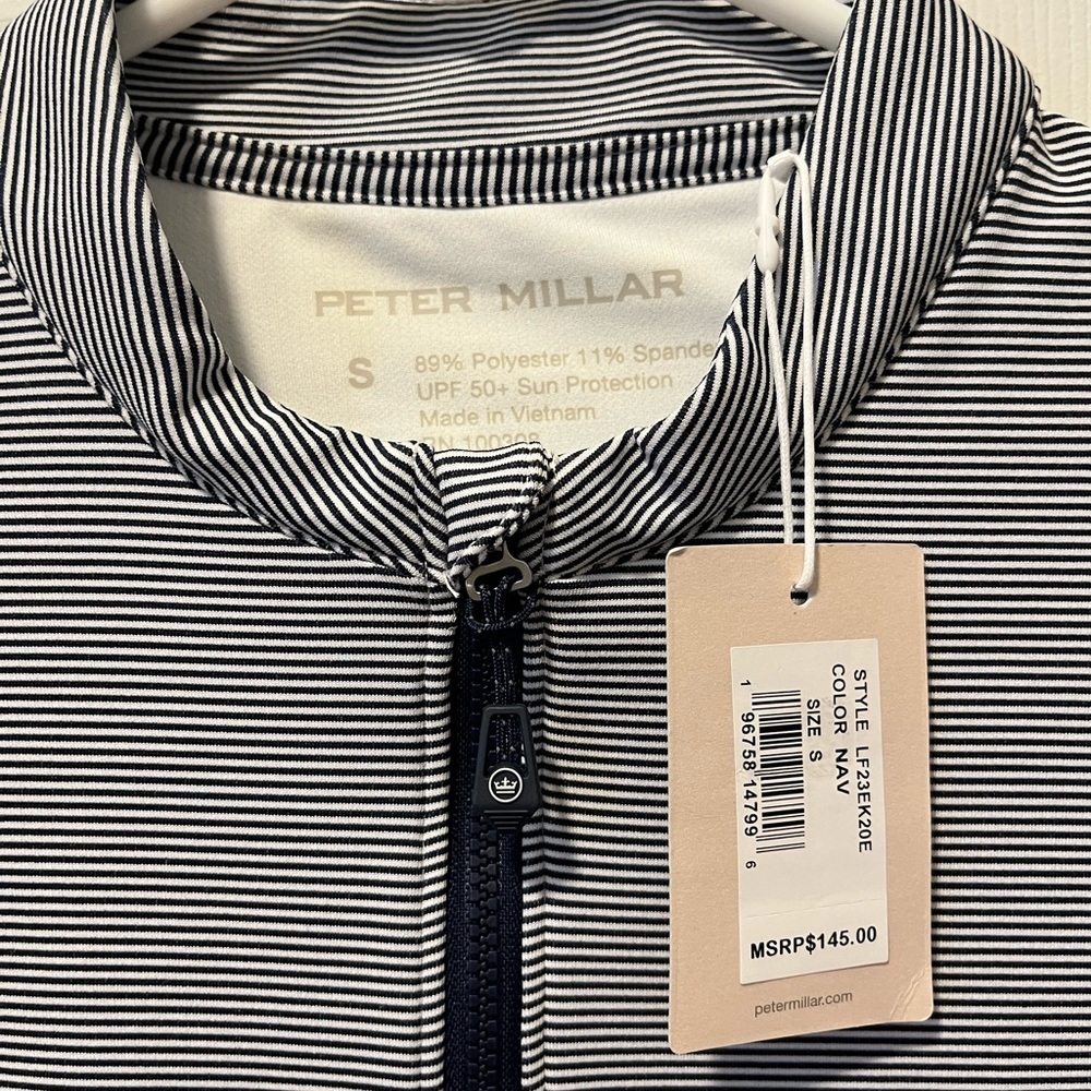 Peter Millar Navy Striped Full Zip Jacket Size S NWT ⭐️ - Picture 8 of 12